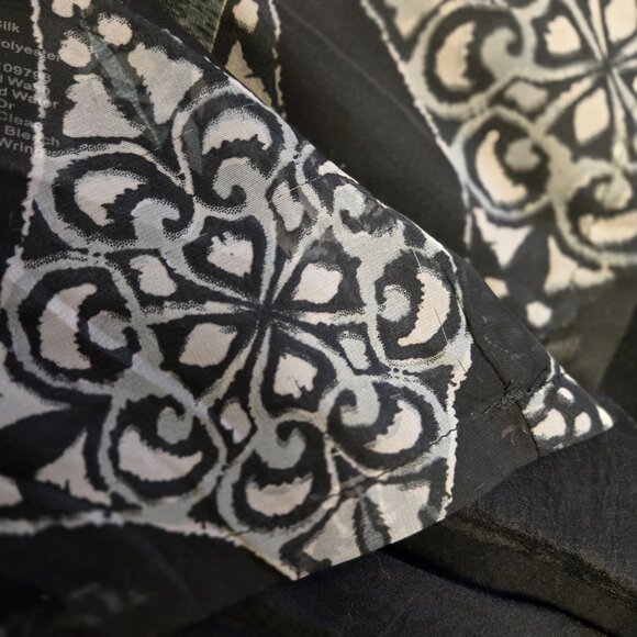 Pretty Angel S Sheer Black Tunic Top Gypsy Geometric Floral Whimsigoth Dark Fair - Picture 13 of 13